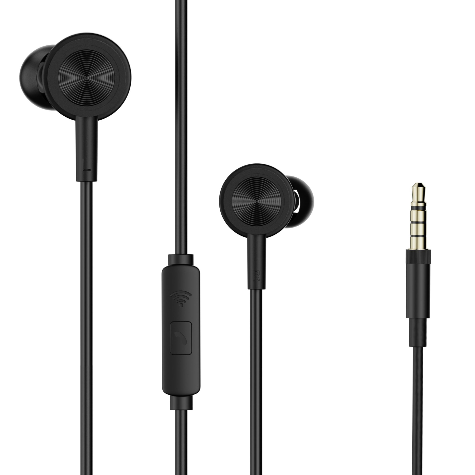 Boult XO Black Wired Earphones with 35mm Jack Extra Bass 10mm Dynamic Driver Inline Control IPX5 Water Resistant HD Mic Radial Finish Earphones Wired Headphones with Mic Earphone