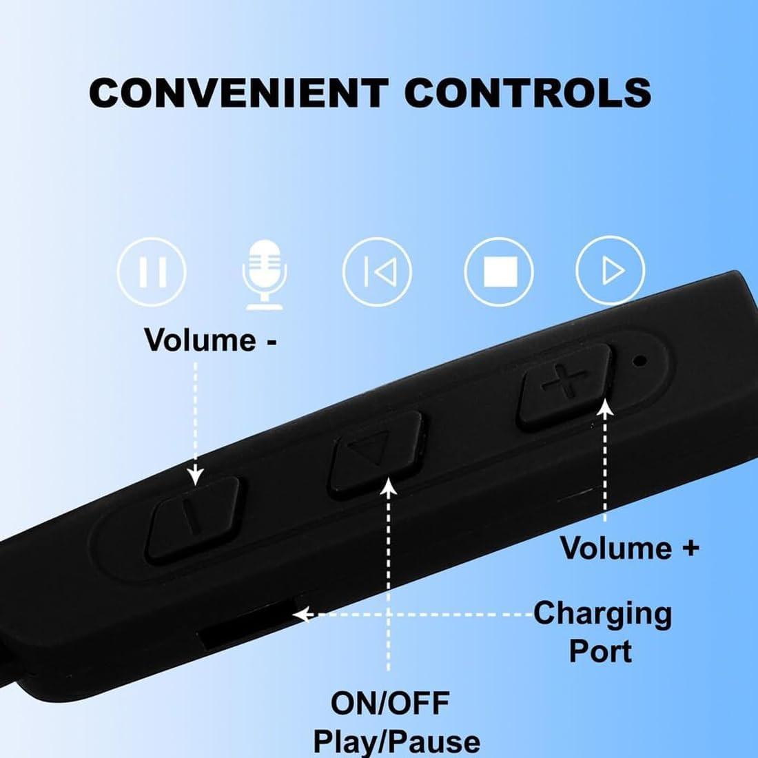 Bouncefit Bluetooth Wireless Neckband 35 Hours Continuous Playback Battery Fast Charge IPX7 Low Latency Active Noise Cancellation Magnetic Earbuds with Mic Earphones Black
