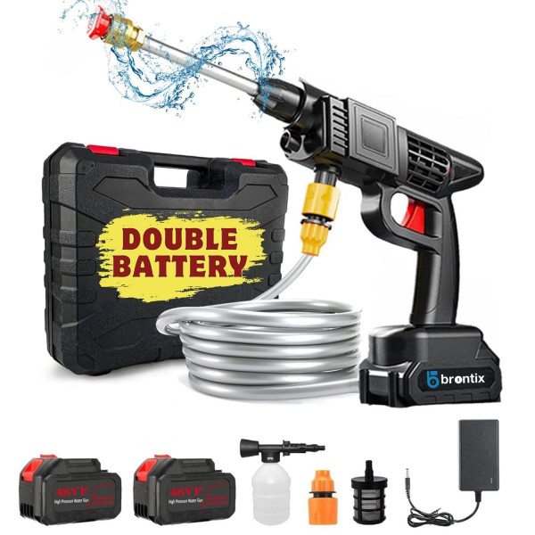 Image of BRONTIX - Cordless Battery Powered Car Washer high Pressure Pump | car Washing Machine | Pressure Washer for car Washing | car Foam Sprayer | Bike Washing Machine | Portable car Washer
