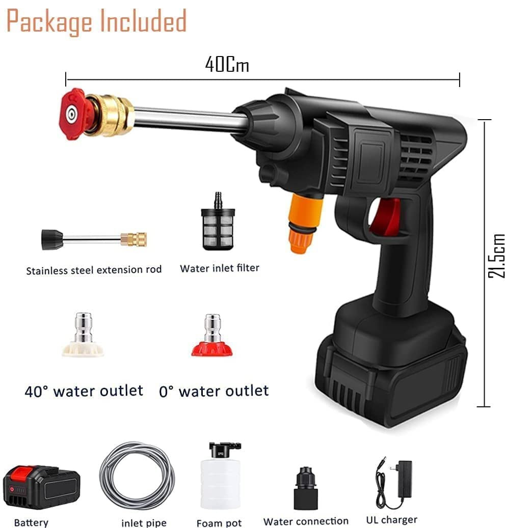 BRONTIX - Cordless Battery Powered Car Washer high Pressure Pump car Washing Machine Pressure Washer for car Washing car Foam Sprayer Bike Washing Machine Portable car Washer