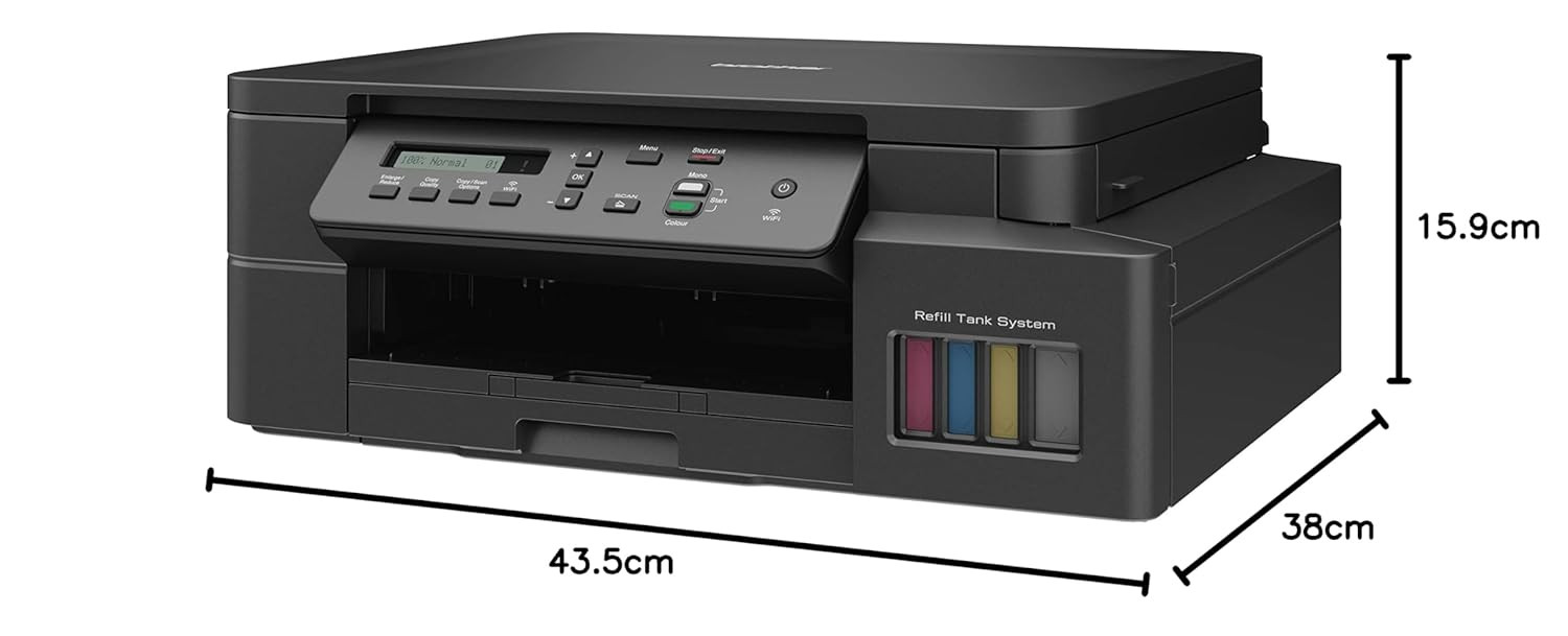 Brother DCP-T525W - Wi-Fi Color Ink Tank Multifunction Print Scan Copy All in One Printer for Home Office