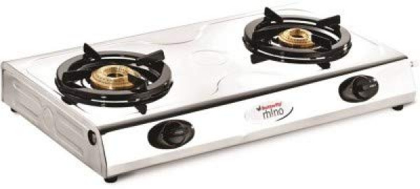 Image of Butterfly LPG Rhino 2 Burner Stainless Steel Open Gas Stove (Multicolor)