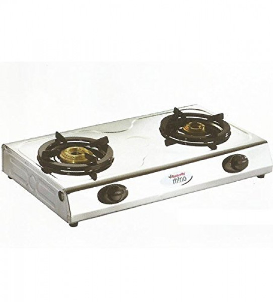 Image of Butterfly Rhino Stainless Steel 2 Burner LPG Gas Stove (Silver, Manual Ignition)