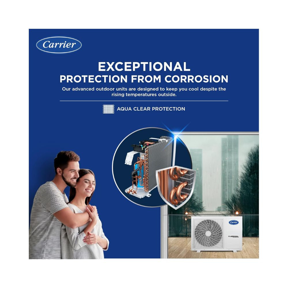 Carrier 1 Ton 5 Star AI Flexicool Inverter Split AC Copper Convertible 6-in-1 Cooling