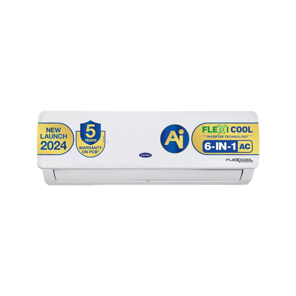 Carrier 15 Ton 3 Star AI Flexicool Inverter Split AC Copper Convertible 6-in-1 Cooling