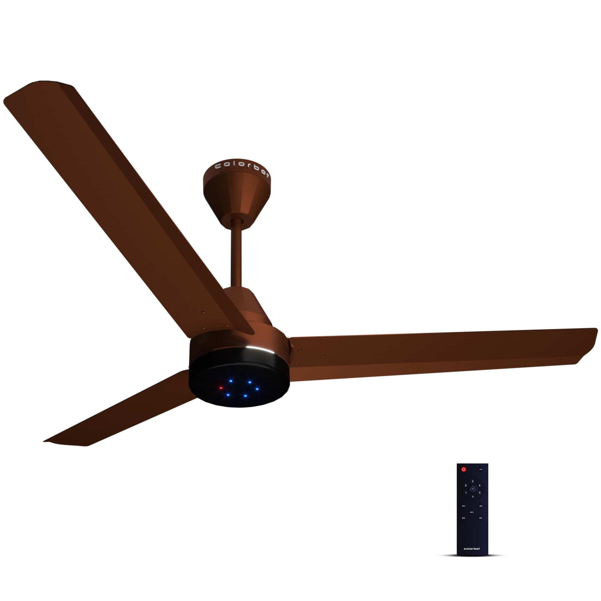 Colorbot Stella BLDC Ceiling Fans 1200mm BEE 5 Star Rated Power Saver AeroQuiet Technology 370 RPM Remote Control Boost Timer LED Reverse Mode 4 Years Warranty Cocoa Brown