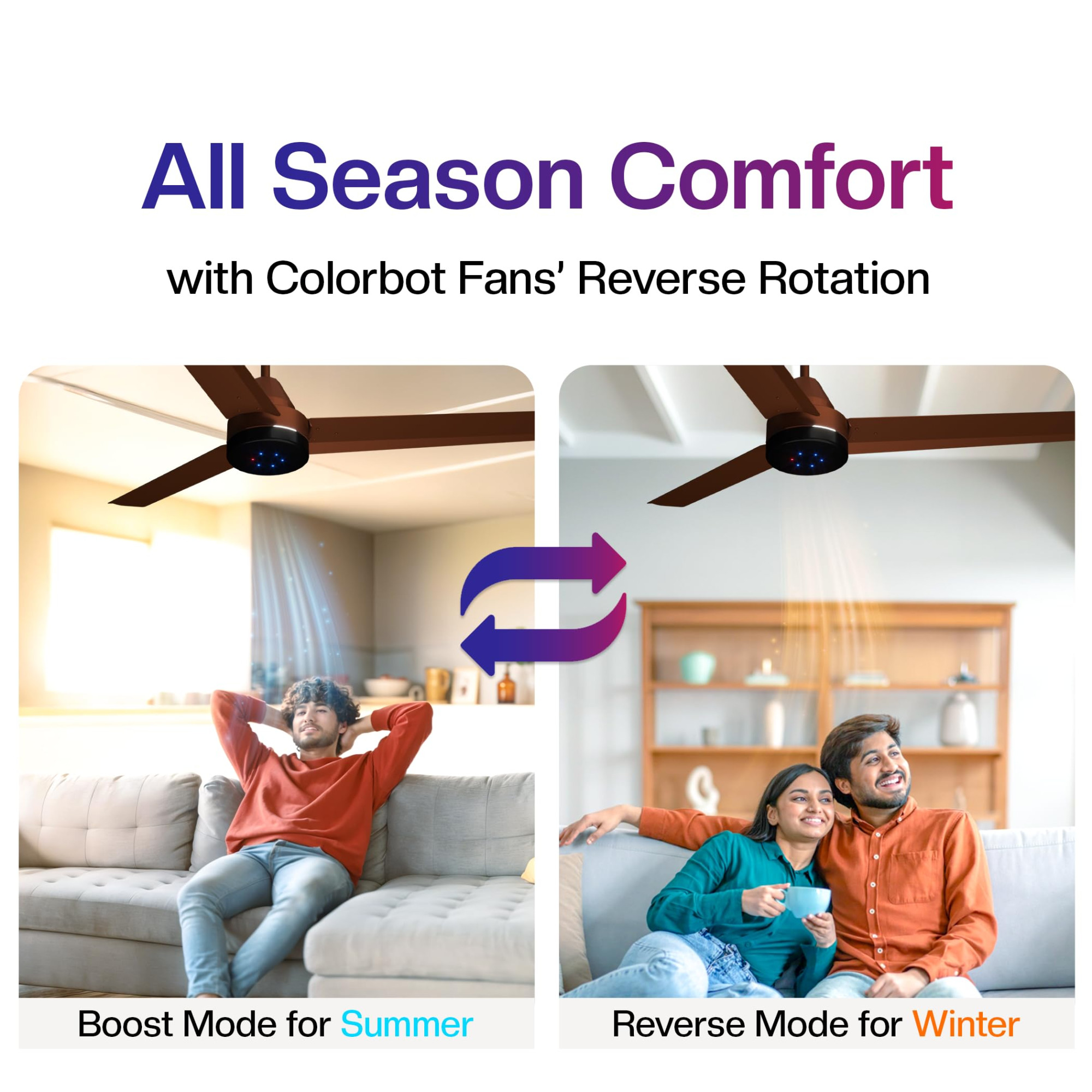 Colorbot Stella BLDC Ceiling Fans 1200mm  BEE 5 Star Rated Power Saver  AeroQuiet Technology  370 RPM  Remote Control Boost Timer LED Reverse Mode  4 Years Warranty Cocoa Brown