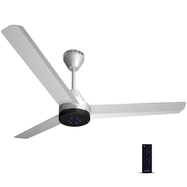 Image of Colorbot Stella BLDC Ceiling Fans 1200mm | BEE 5 Star Rated Power Saver | AeroQuiet+ Technology | 370 RPM | Remote Control (Boost, Timer, LED, Reverse Mode) | 4 Years Warranty (Arctic White)