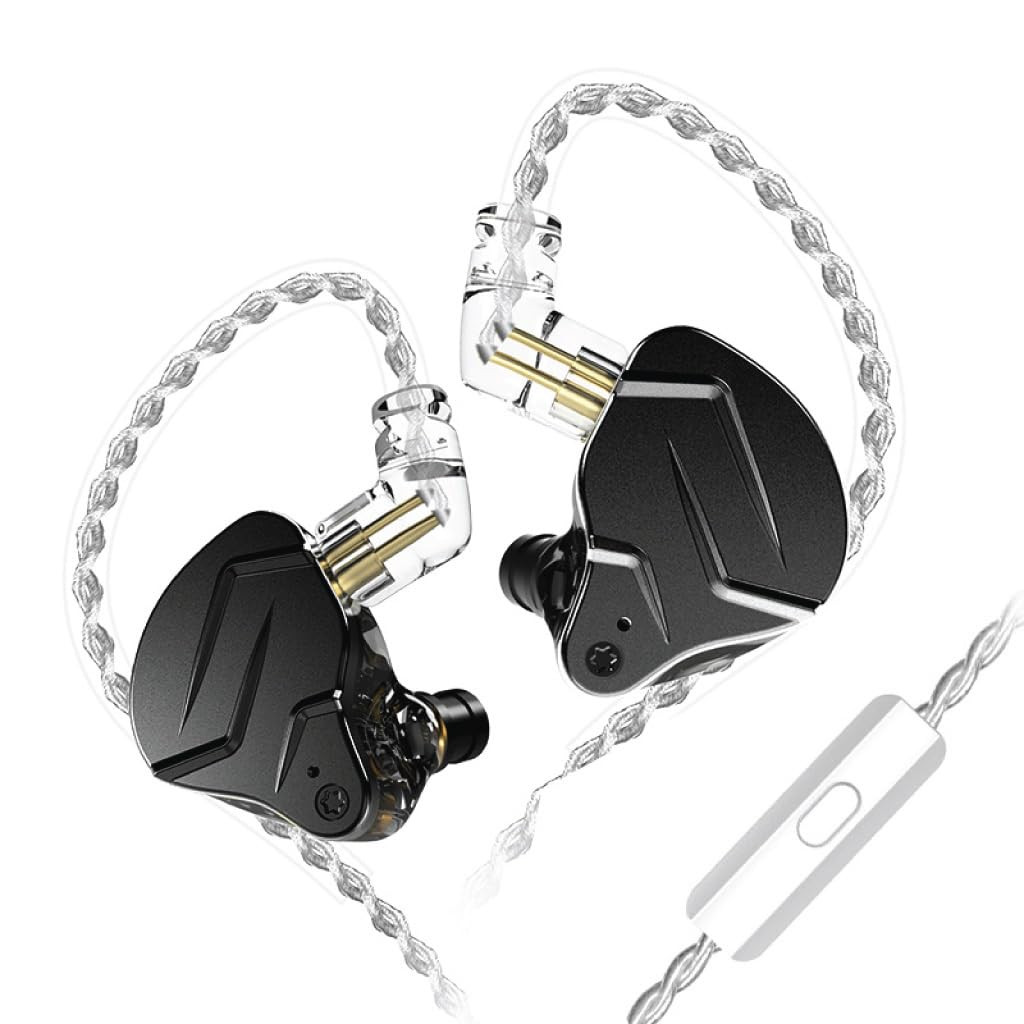 Concept Kart KZ ZSN Pro X in Ear Monitor Earphones Hybrid Dynamic Driver Balanced Armature IEM Earbuds with Dual Driver 1DD 1BA Deep Bass Stereo Sound IEM Earphones Black