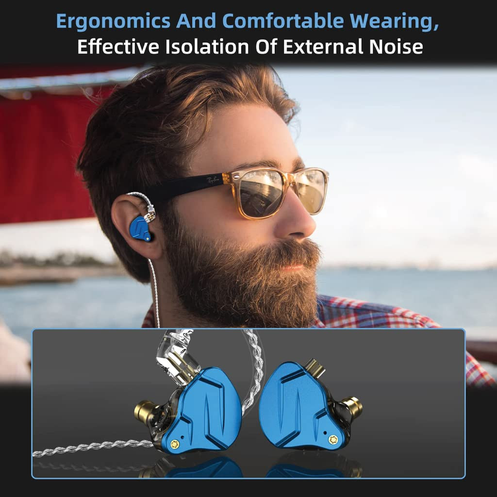 Concept Kart KZ ZSN Pro X in Ear Monitor Earphones Hybrid Dynamic Driver Balanced Armature IEM Earbuds with Dual Driver 1DD 1BA Deep Bass Stereo Sound IEM Earphones Black