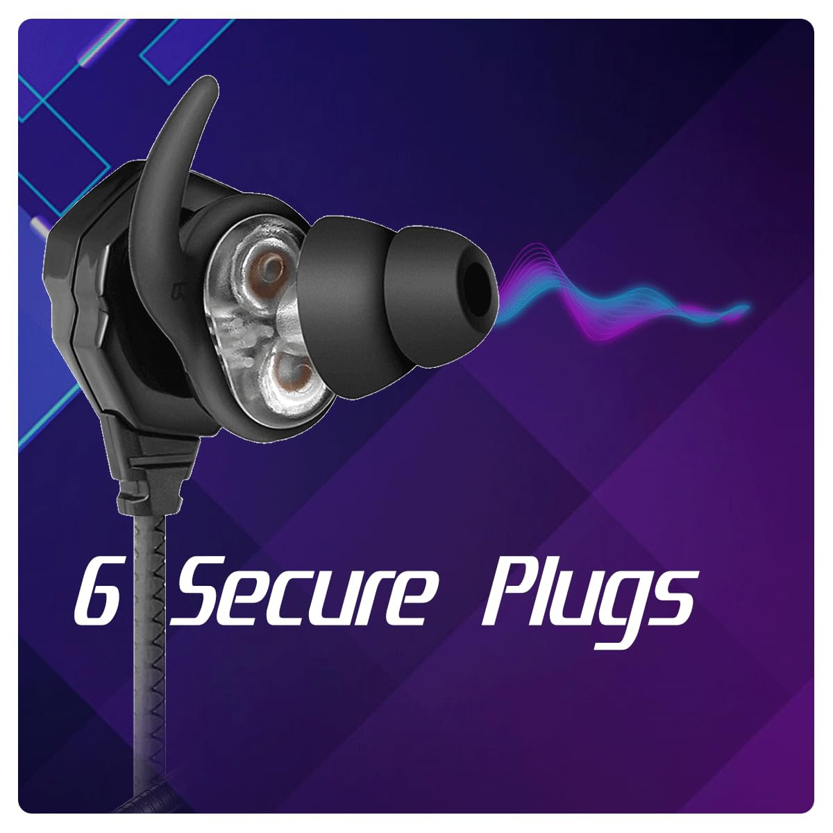 Cosmic Byte CB-EP-08 Gaming Wired in Ear Earphone with Detachable Microphone Dual 6mm Drivers for PC PS4 PS5 Xbox Mobiles Tablets Black
