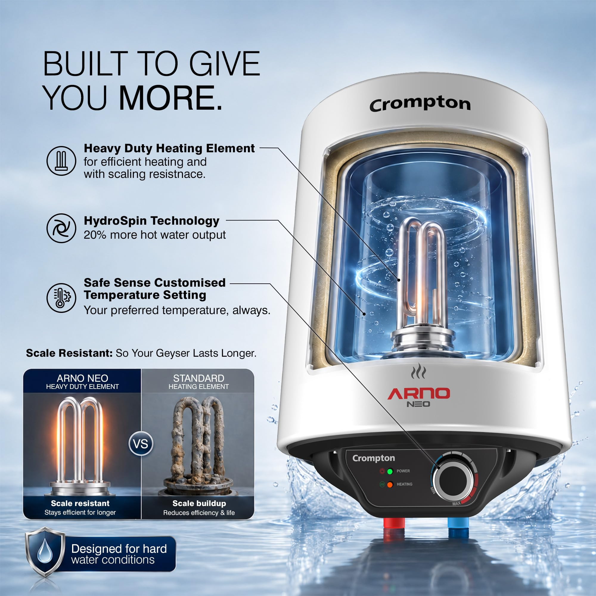 Crompton Arno Neo 10-L 5 Star Rated Storage Water Heater with Advanced 3 Level Safety National Energy Conservation Award Winner 2023