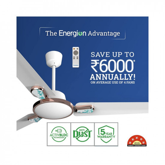 Crompton Energion Stylus 1200 mm 48 inch High Speed Energy Efficient Designer BLDC Ceiling Fan