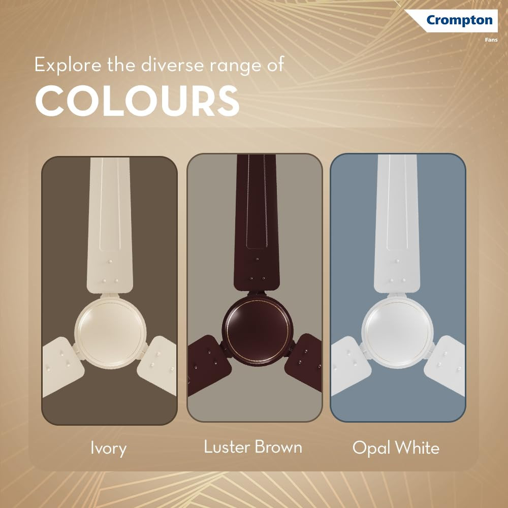 Crompton Surebreeze Sea Sapphira 1200 mm Ceiling Fan for Home 2026 Model BEE Star Rated Energy Efficient Superior Air Delivery High Speed 2 Year Brand Warranty Lustre Brown