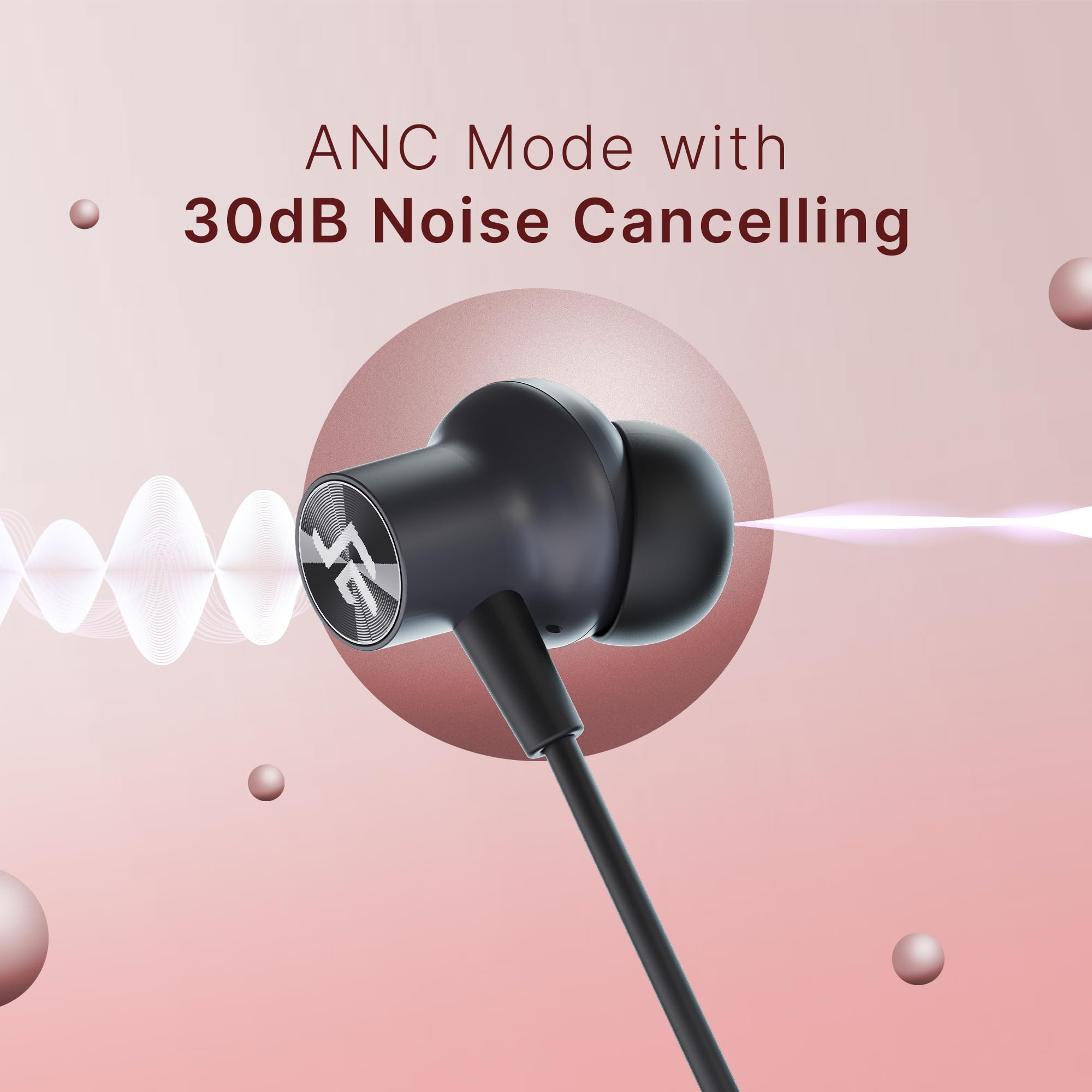 CrossBeats Shuffl ANC Neckband Bluetooth Wireless in Ear Earphones Dual Device Pairing AI ENC 142mm Drivers 120Hrs Playtime Magnetic Hall Switch Ear Buds 40ms Low Latency BT v54 Black