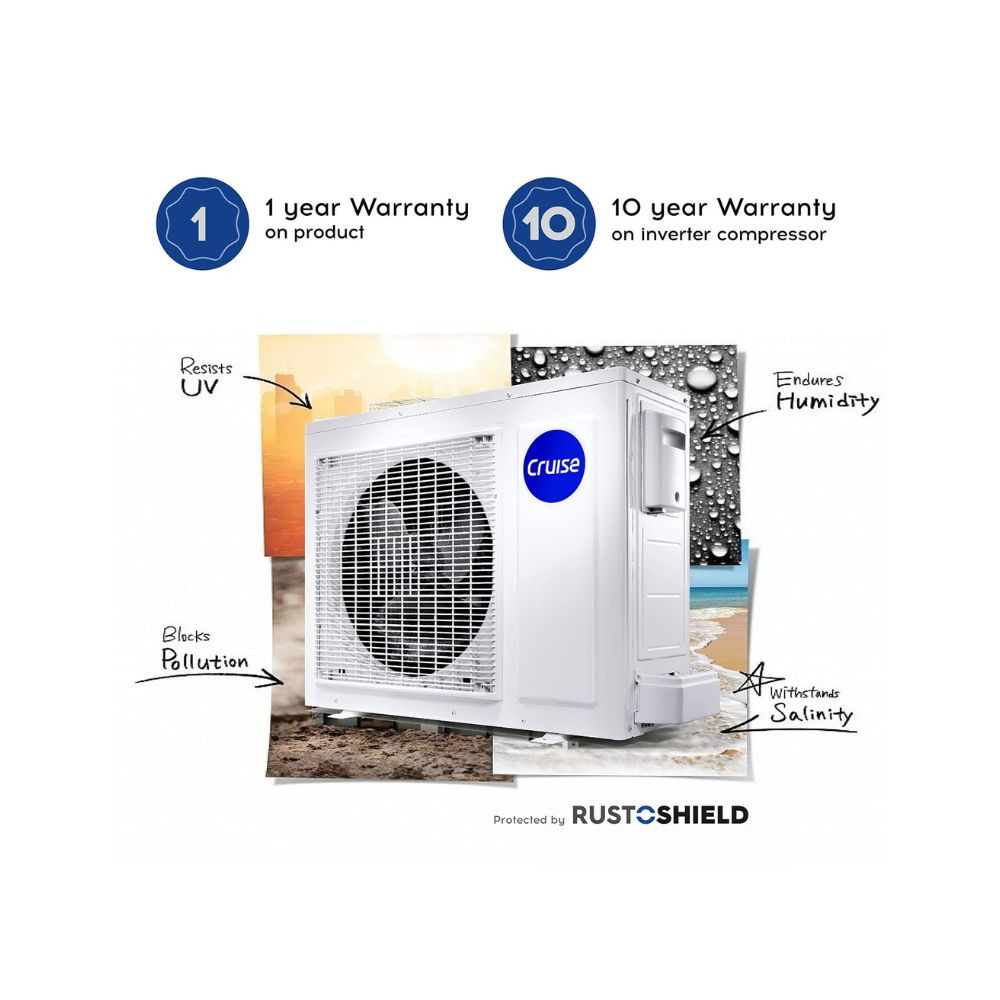 Cruise 1 Ton 3 Star Inverter Split AC with 7-Stage Air Filtration 100 Copper