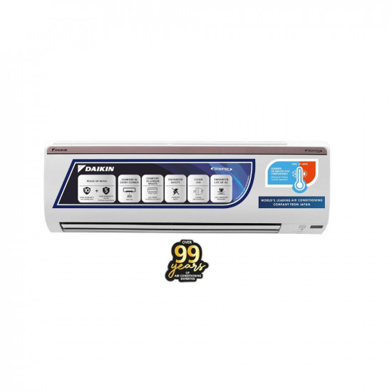 Daikin 15 Ton 3 Star Hot Cold Inverter Split AC Copper PM 25 Filter FTHT50UV White