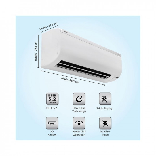 Daikin 15 Ton 5 Star Inverter Split AC Copper PM 25 Filter 2022 Model MTKM50U White