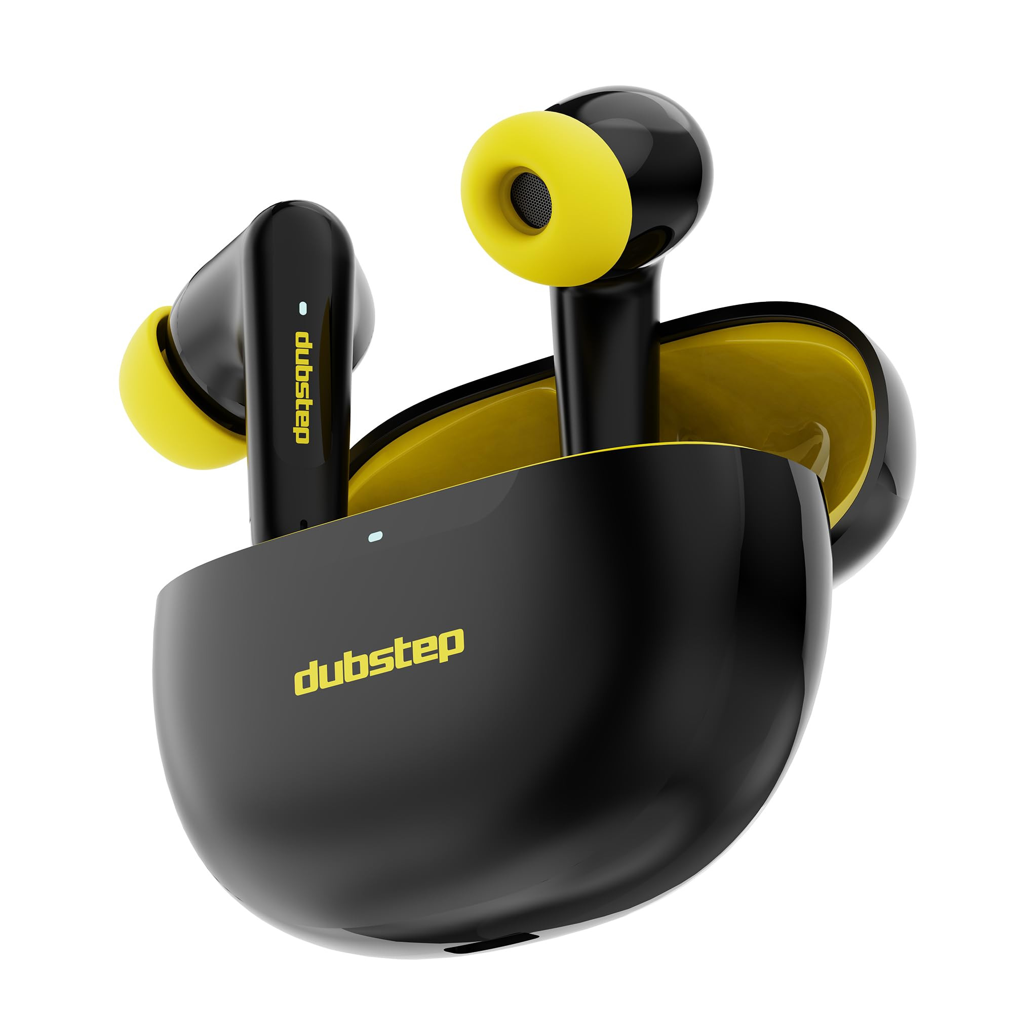 Dubstep Buzz X5 in-Ear Wireless Earbuds with Upto 50 hrs Playtime 13mm Dynamic Drivers X-Bass Technology ENC Clear Calls TWS Earbuds Bluetooth V53 Earphones Type-C Fast Charging BlackYellow