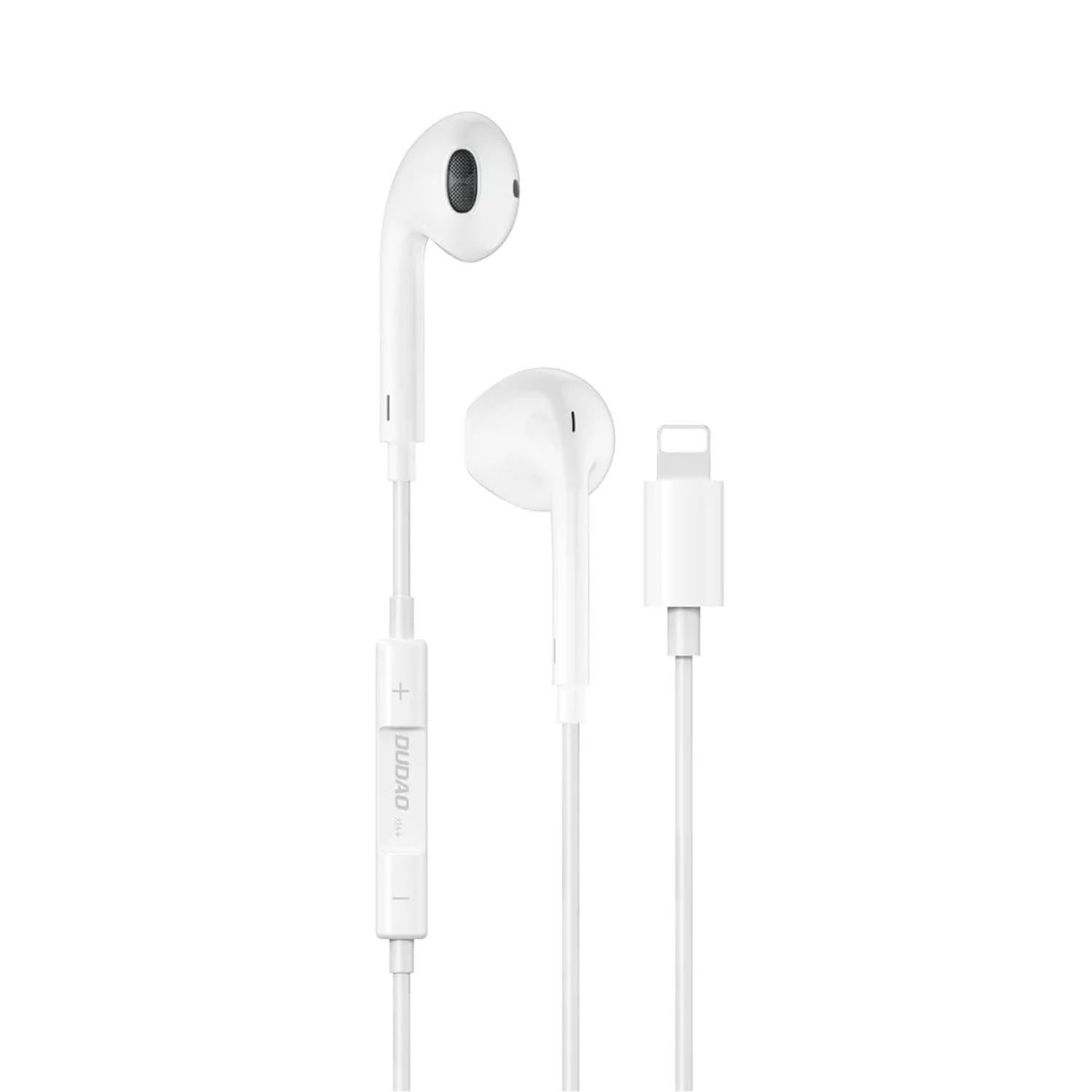 DUDAO X14 Lightning Earphones  14mm Hi-Fi Stereo Sound  Noise Cancelling Headset with Mic  Volume Control  New Tuning Hole Design  Compatible with iPhone 14131211XXSXR87