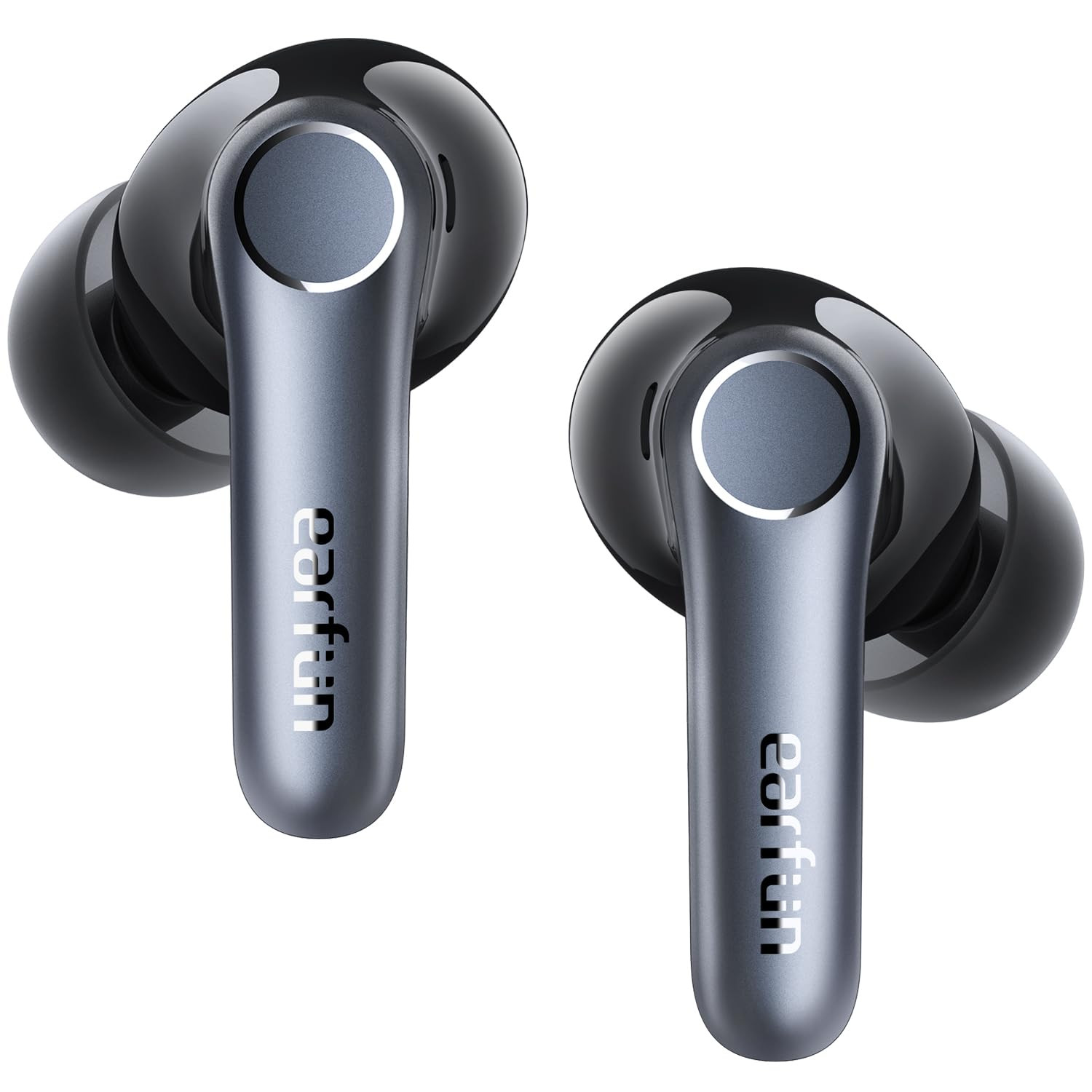 EarFun Air Pro 4 Hybrid Adaptive Noise Canceling Wireless Earbuds Bluetooth 2024 VGP Award Qualcomm Snapdragon Sound aptX Lossless 6 Mics AI Call LDAC Hi-Res Audio BT54 52H Sliver Black