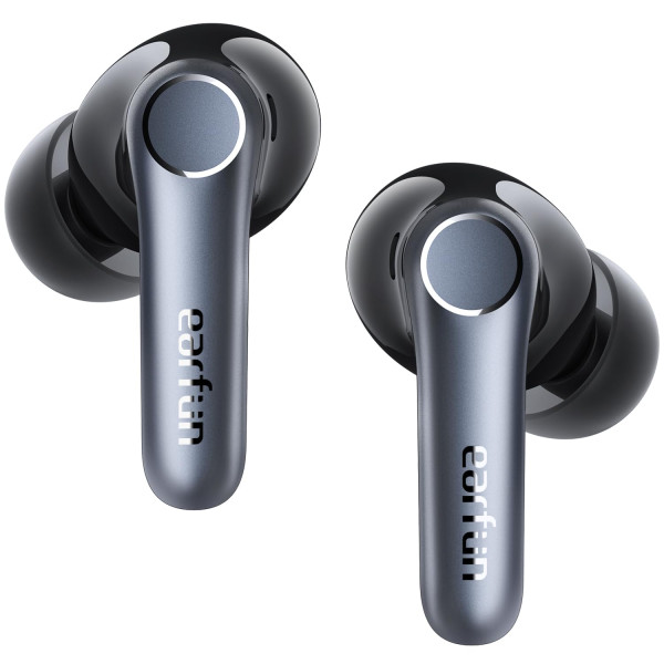 Image of EarFun Air Pro 4 Hybrid Adaptive Noise Canceling Wireless Earbuds Bluetooth, 2024 VGP Award, Qualcomm Snapdragon Sound, aptX™ Lossless, 6 Mics AI Call, LDAC Hi-Res Audio, BT5.4, 52H, Sliver Black
