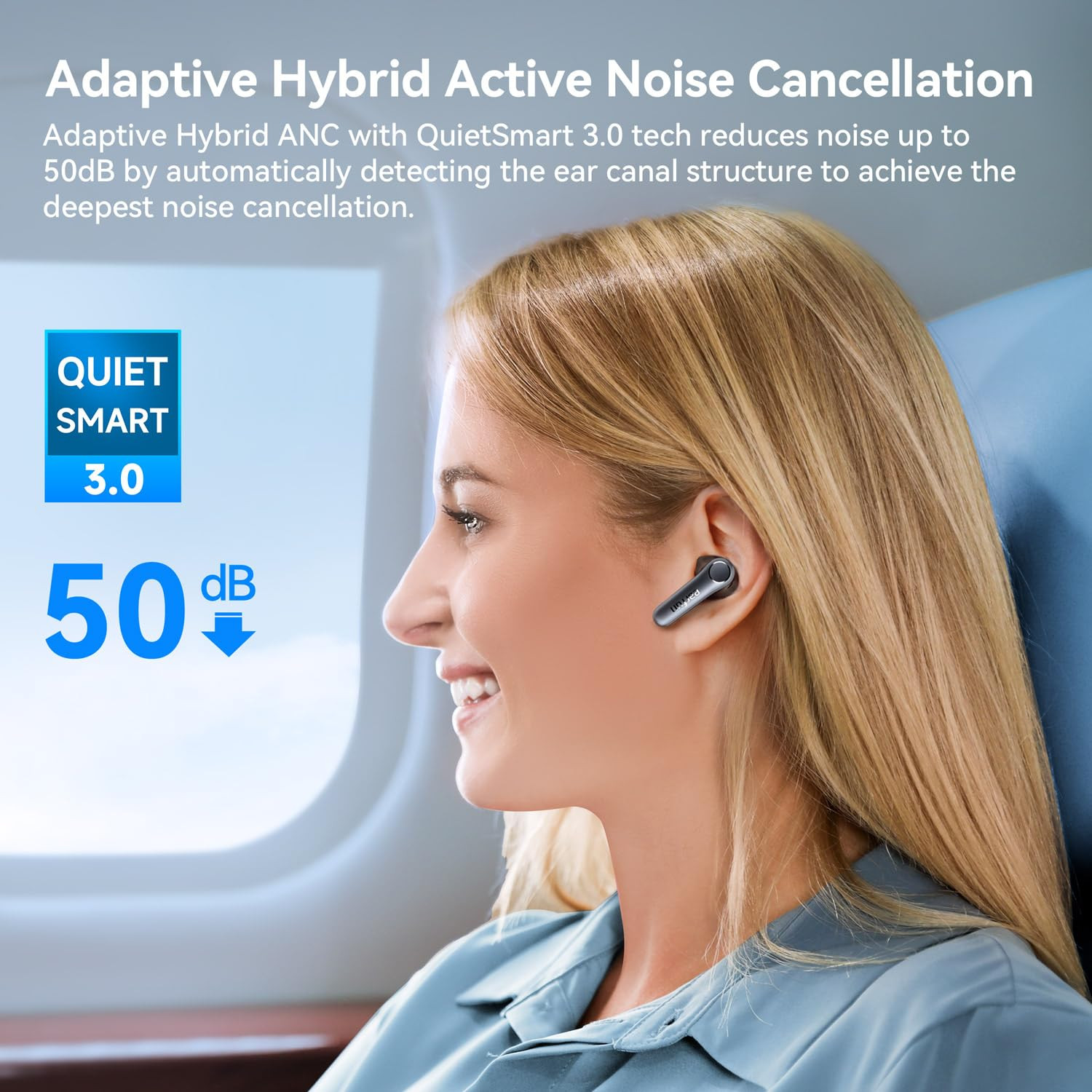 EarFun Air Pro 4 Hybrid Adaptive Noise Canceling Wireless Earbuds Bluetooth 2024 VGP Award Qualcomm Snapdragon Sound aptX Lossless 6 Mics AI Call LDAC Hi-Res Audio BT54 52H Sliver Black
