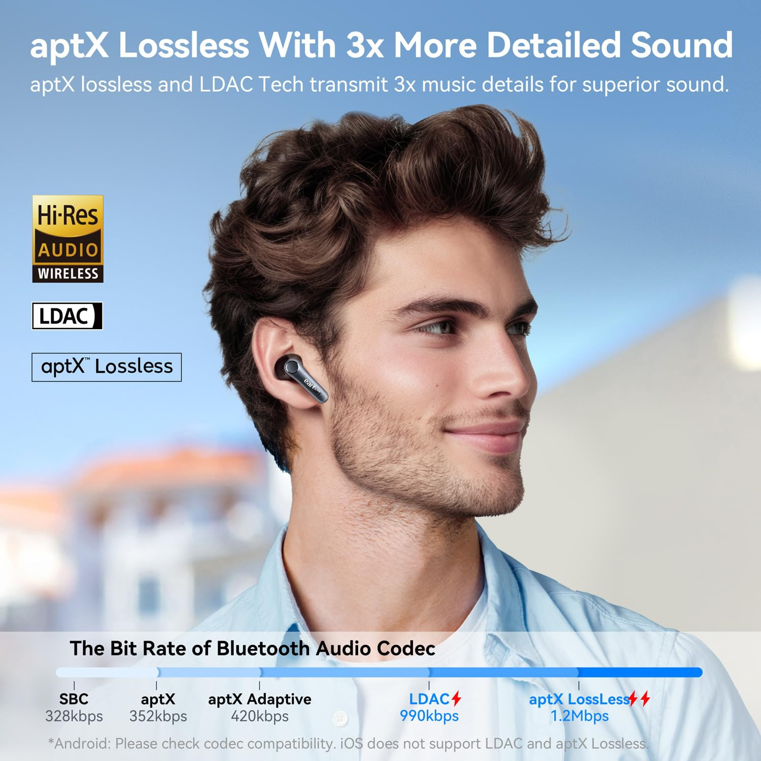 EarFun Air Pro 4 Hybrid Adaptive Noise Canceling Wireless Earbuds Bluetooth 2024 VGP Award Qualcomm Snapdragon Sound aptX Lossless 6 Mics AI Call LDAC Hi-Res Audio BT54 52H Sliver Black