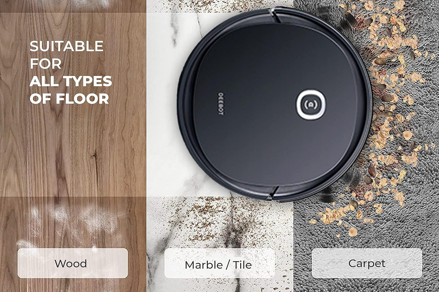 ECOVACS DEEBOT U2 PRO 2-in-1 Robotic Vacuum Cleaner with Mopping Strong Suction Smart App Enabled Google Assistant Alexa for Hard Floor Tiles Carpet Wood