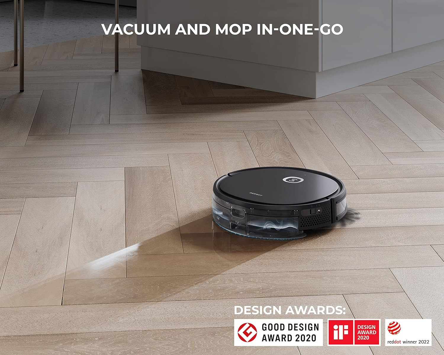 ECOVACS DEEBOT U2 PRO 2-in-1 Robotic Vacuum Cleaner with Mopping Strong Suction Smart App Enabled Google Assistant Alexa for Hard Floor Tiles Carpet Wood