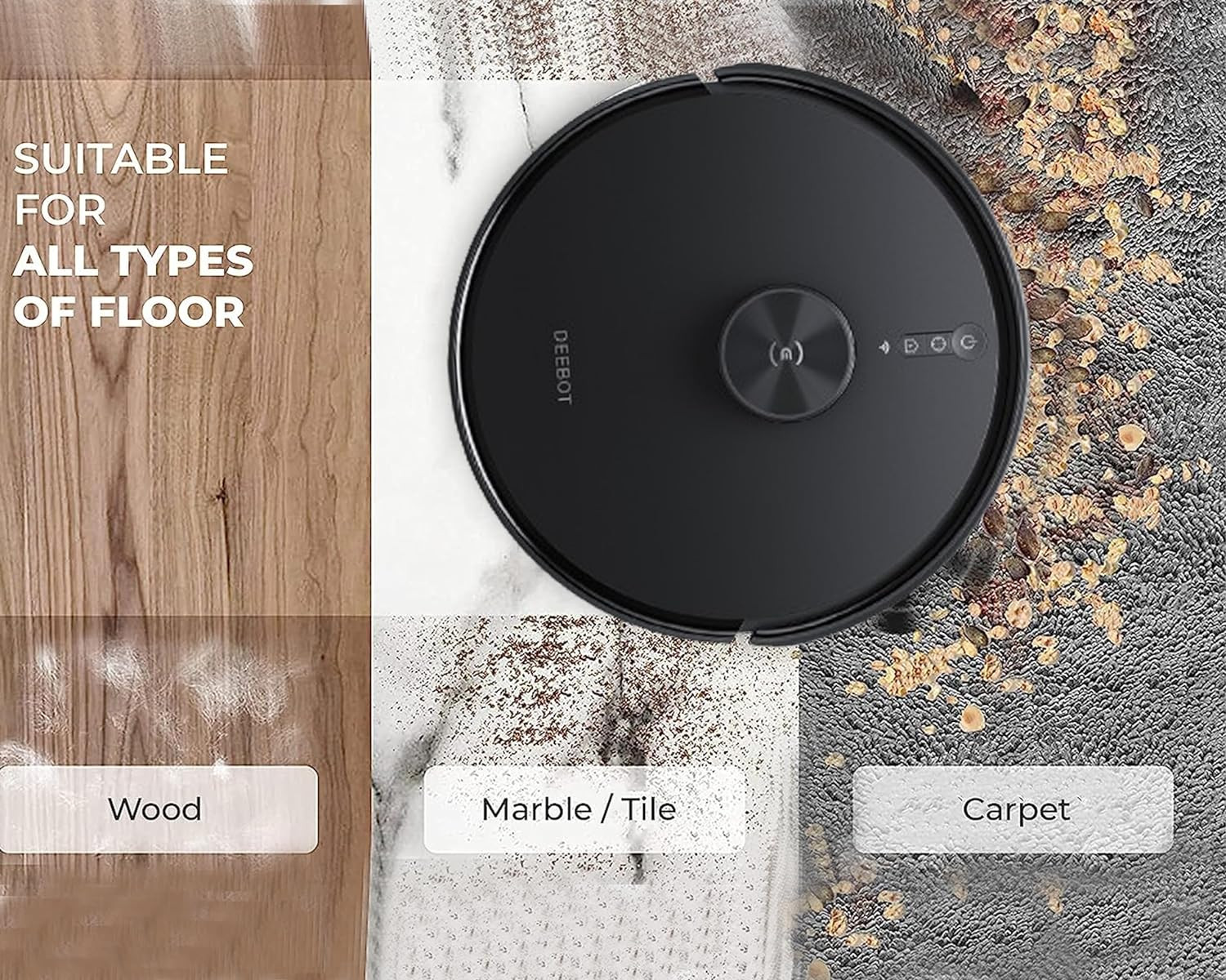 ECOVACS Deebot Y1 PRO 2-in-1 Robot Vacuum Cleaner 2024 New Launch 6500 Pa Powerful Suction 5200 mAh Battery Covers 3500 Sq Ft in One Charge Advanced Navigation Technology  True Mapping