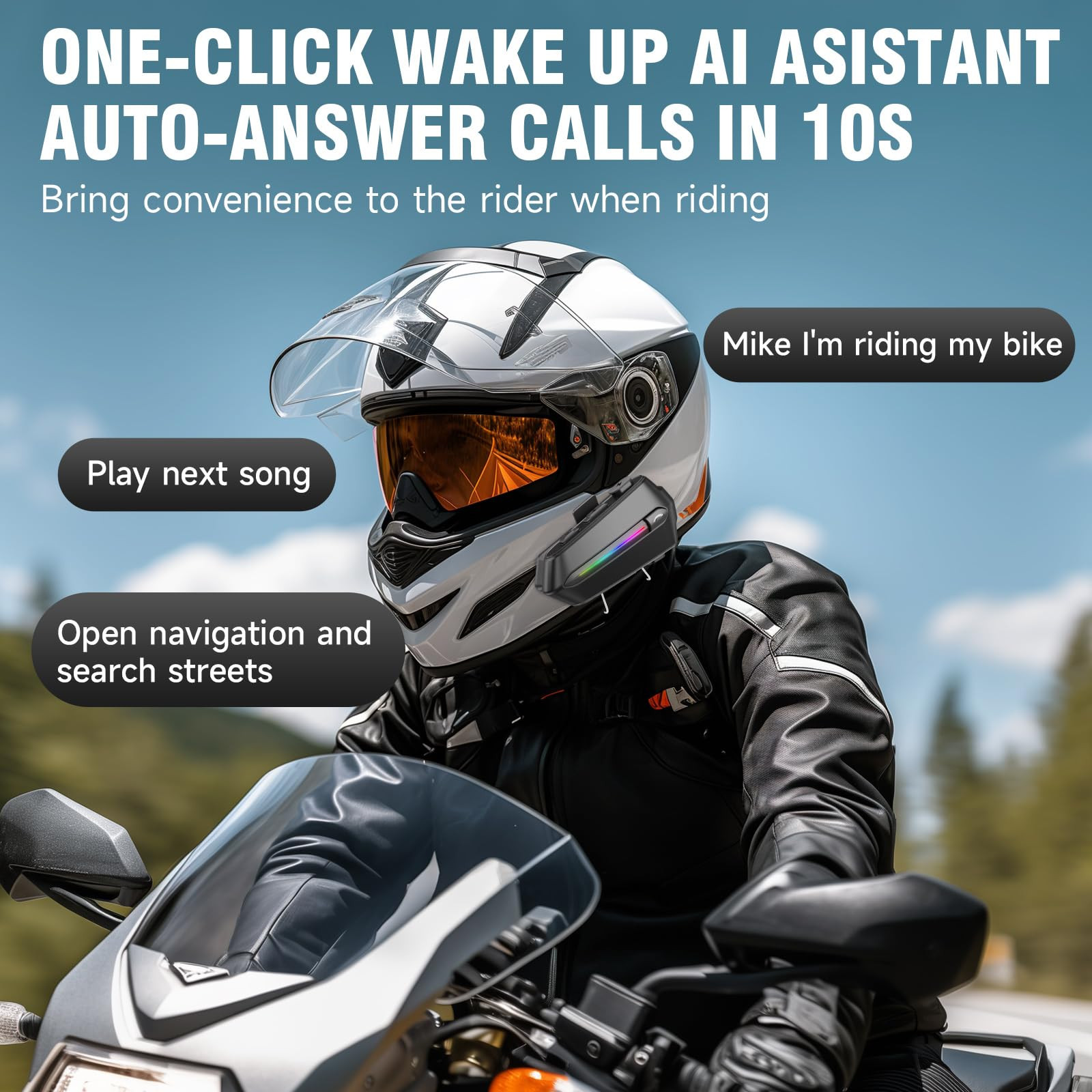 EDYELL Bluetooth Dual Earphone for Helmet Wireless On Ear V54 HD Calling and HiFi Music IP67 Waterproof Headset Compatible with All Helmets-C5S C5S