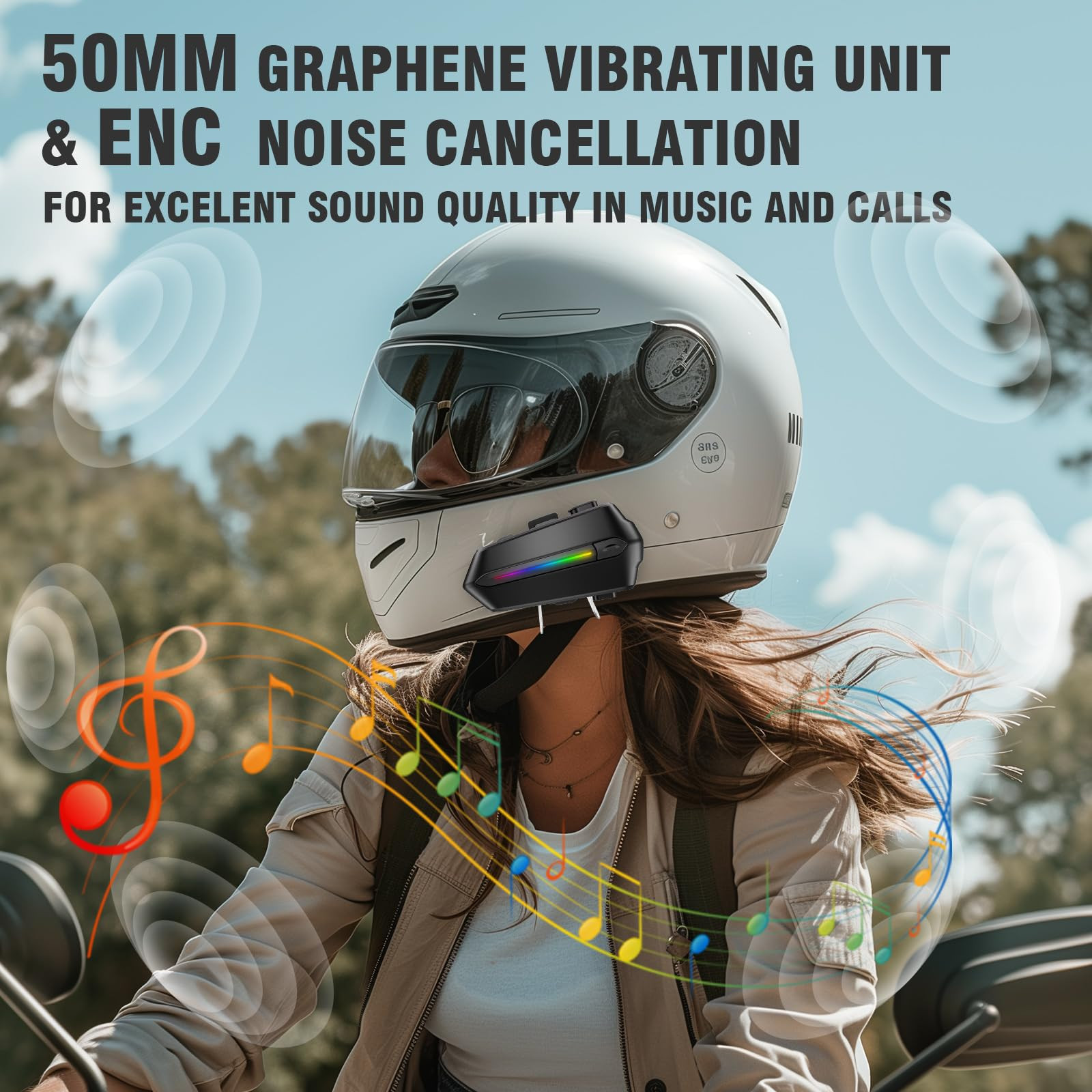 EDYELL Bluetooth Dual Earphone for Helmet Wireless On Ear V54 HD Calling and HiFi Music IP67 Waterproof Headset Compatible with All Helmets-C5S C5S