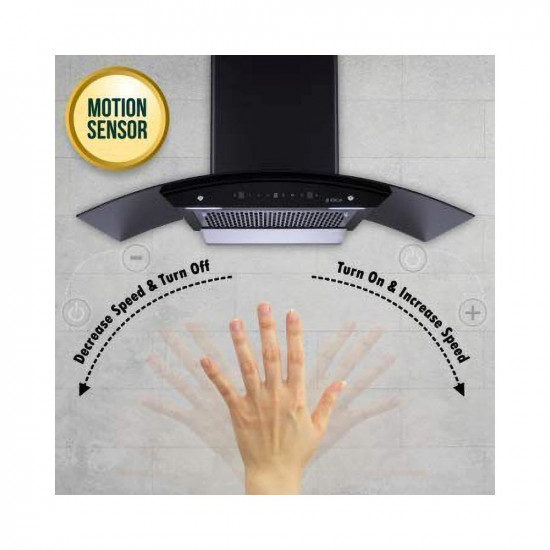 Elica 90 cm 1200 m3 hr Filterless Auto Clean Chimney with 15 Years Warranty WDFL 906 HAC LTW MS NERO