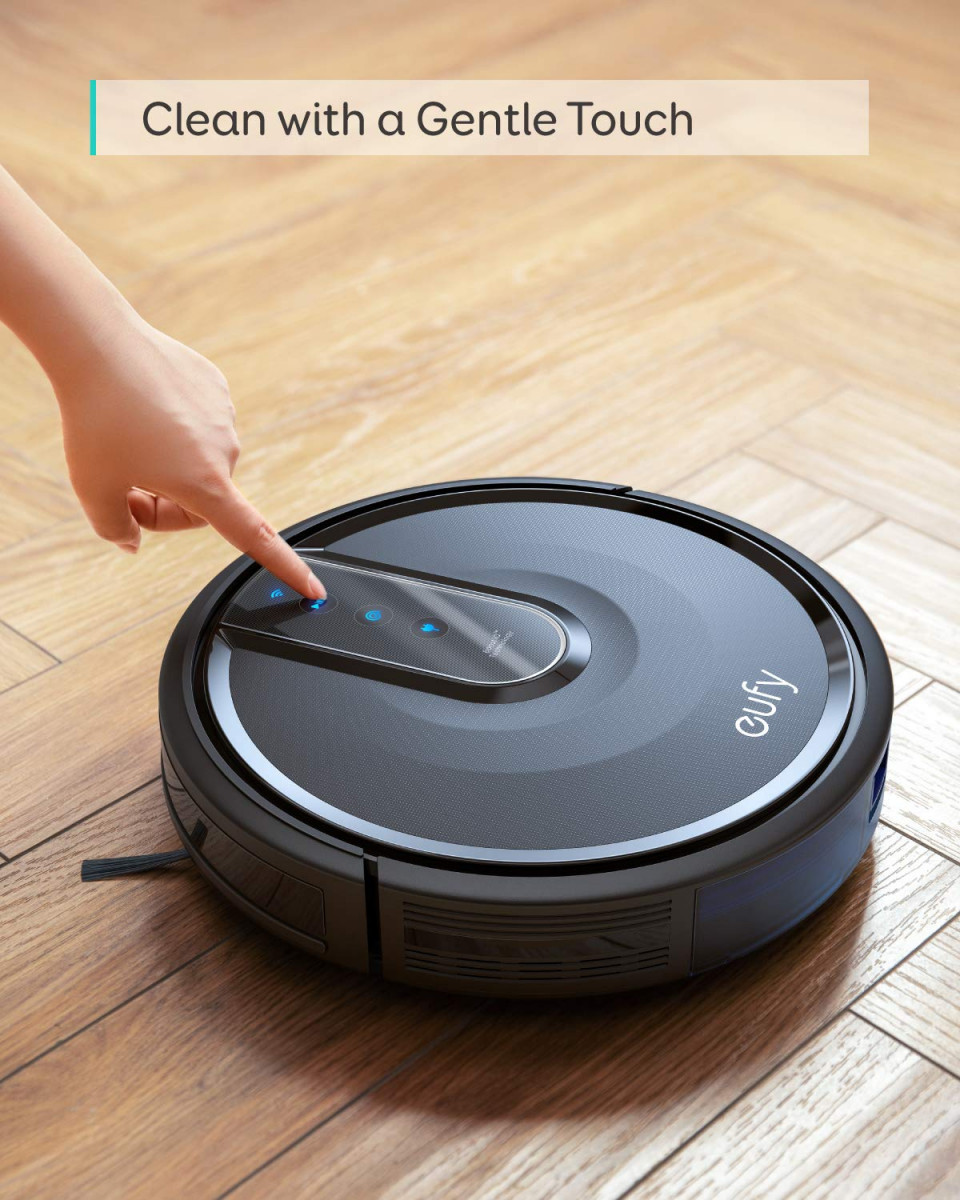 Eufy by Anker BoostIQ RoboVac 35C Robot Vacuum Cleaner Wi-Fi Upgraded Super-Thin 1500Pa Strong Suction Touch-Control Panel 6ft Boundary Strips Cleans Hard Floors to Medium-Pile Carpets