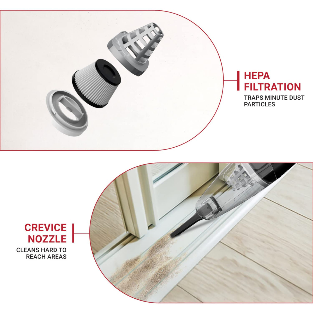 Eureka Forbes 2 in1 NXT Handheld Upright Vacuum Cleaner Red Black