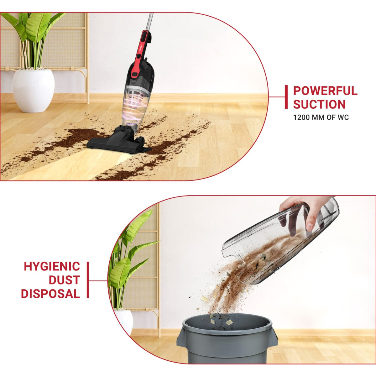Eureka Forbes 2 in1 NXT Handheld Upright Vacuum Cleaner Red Black