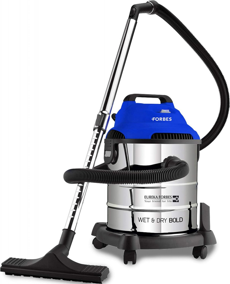 Eureka Forbes Bold Wet Dry 1400 Watts 20 KPa High Power Suction Vacuum Cleaner Blower Function 20 Litres Tank Capacity Stainless Steel Body 7 Accessories Lightweight 1 Year Warranty
