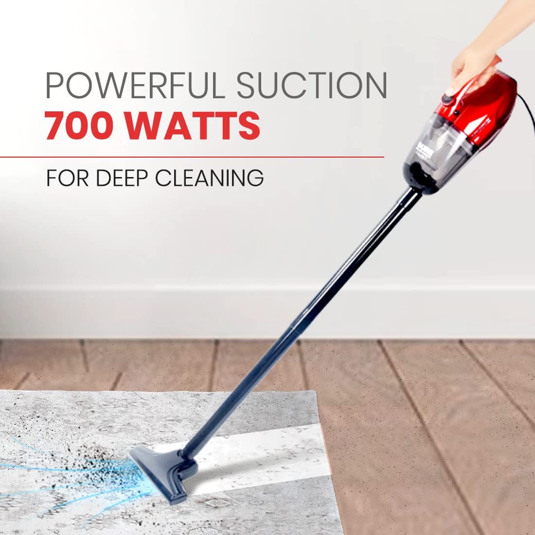 Eureka Forbes Compact 700 Watts Powerful Suction Blower Vacuum Cleaner with Washable HEPA Filter 6 AccessoriesCompact1 Year WarrantyLight Weight Easy to use Red Black