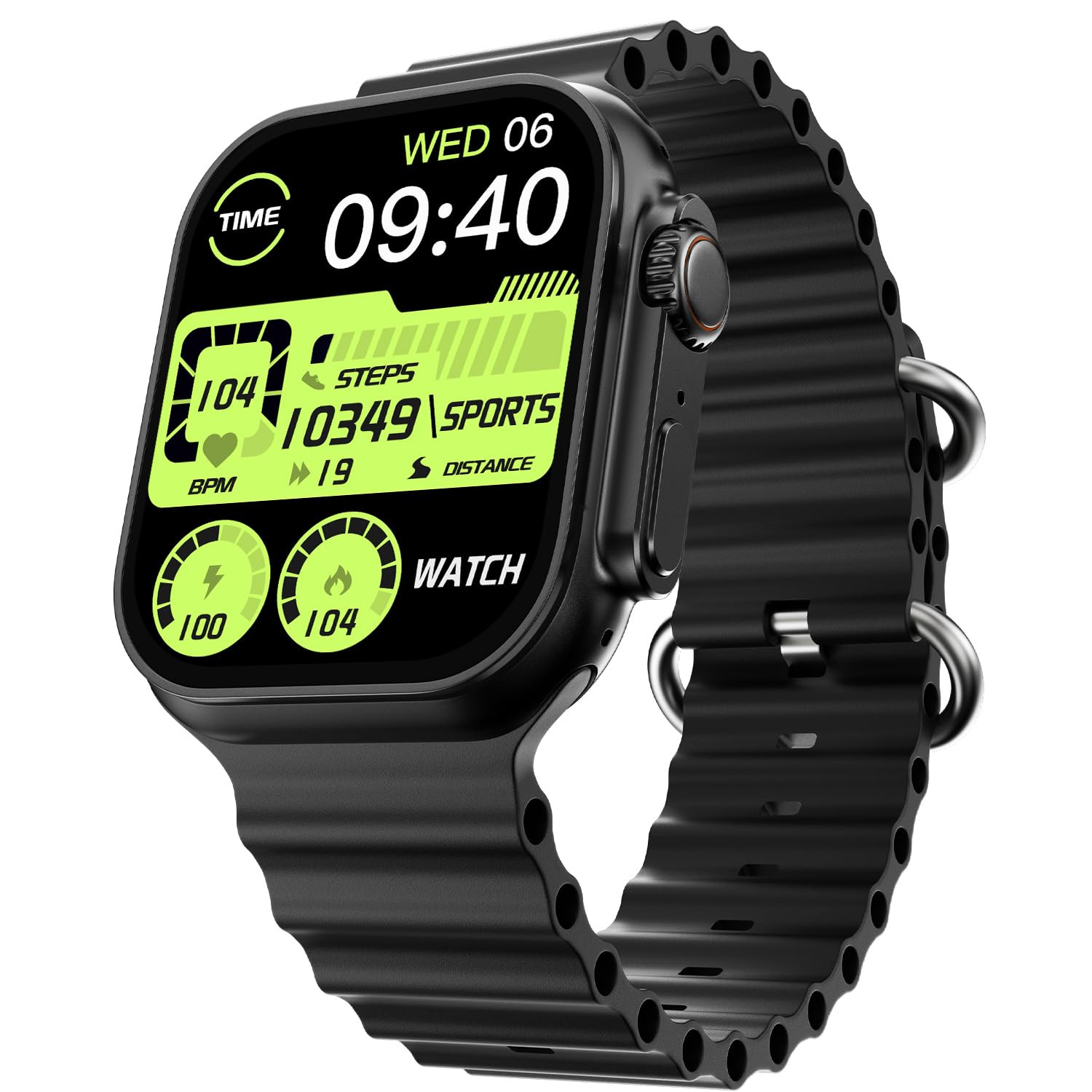 Fire-Boltt Dappers 5461 mm 215 inch IPS Big Screen GPS Tracking Compass Wireless Charging Bluetooth Calling 105 Sports Modes Video Watchfaces Black