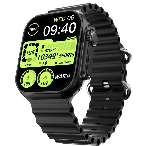 Image of Fire-Boltt Dapper’s 54.61 mm (2.15 inch) IPS Big Screen, GPS Tracking, Compass, Wireless Charging, Bluetooth Calling, 105 Sports Modes, Video Watchfaces (Black)