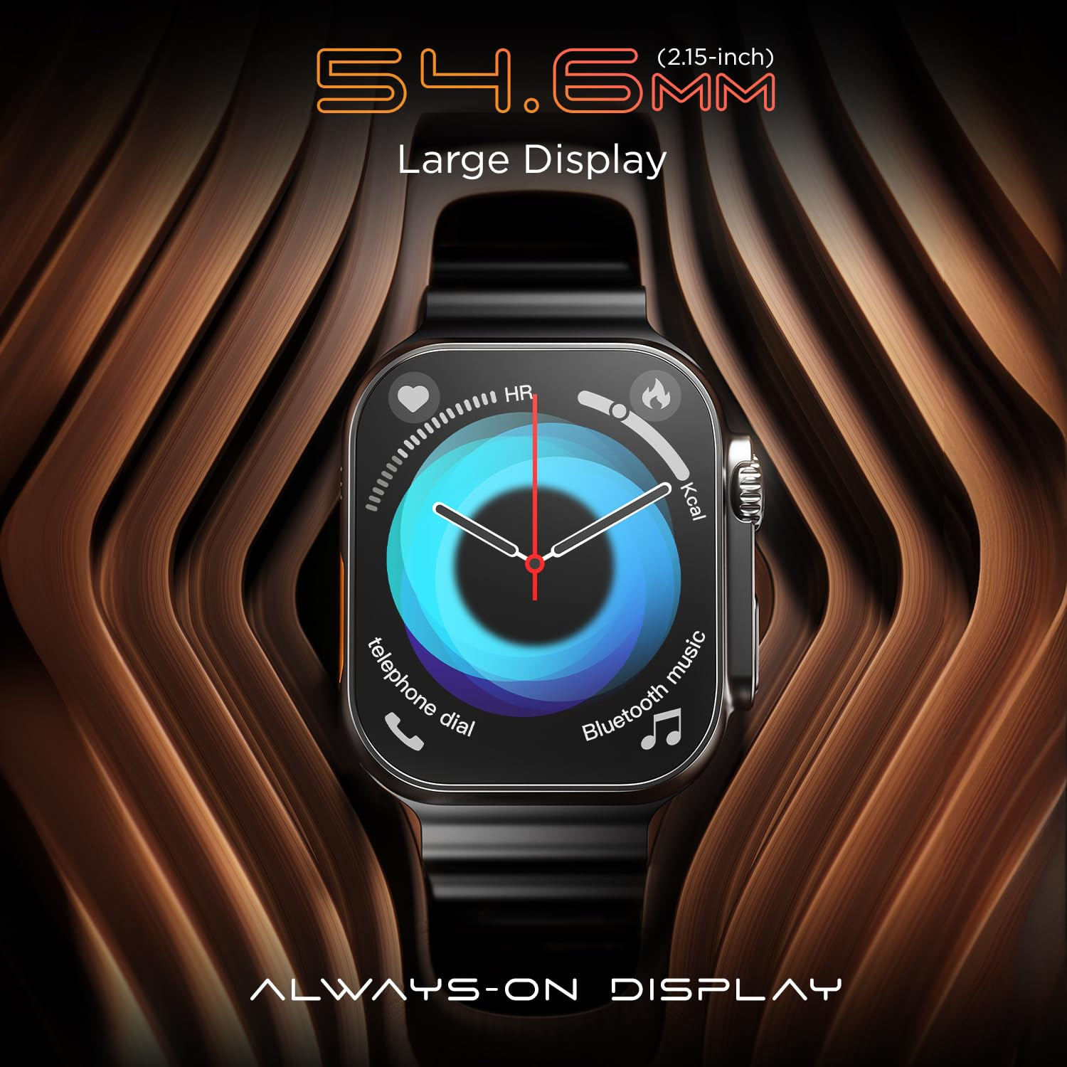 Fire-Boltt Dappers 5461 mm 215 inch IPS Big Screen GPS Tracking Compass Wireless Charging Bluetooth Calling 105 Sports Modes Video Watchfaces Black