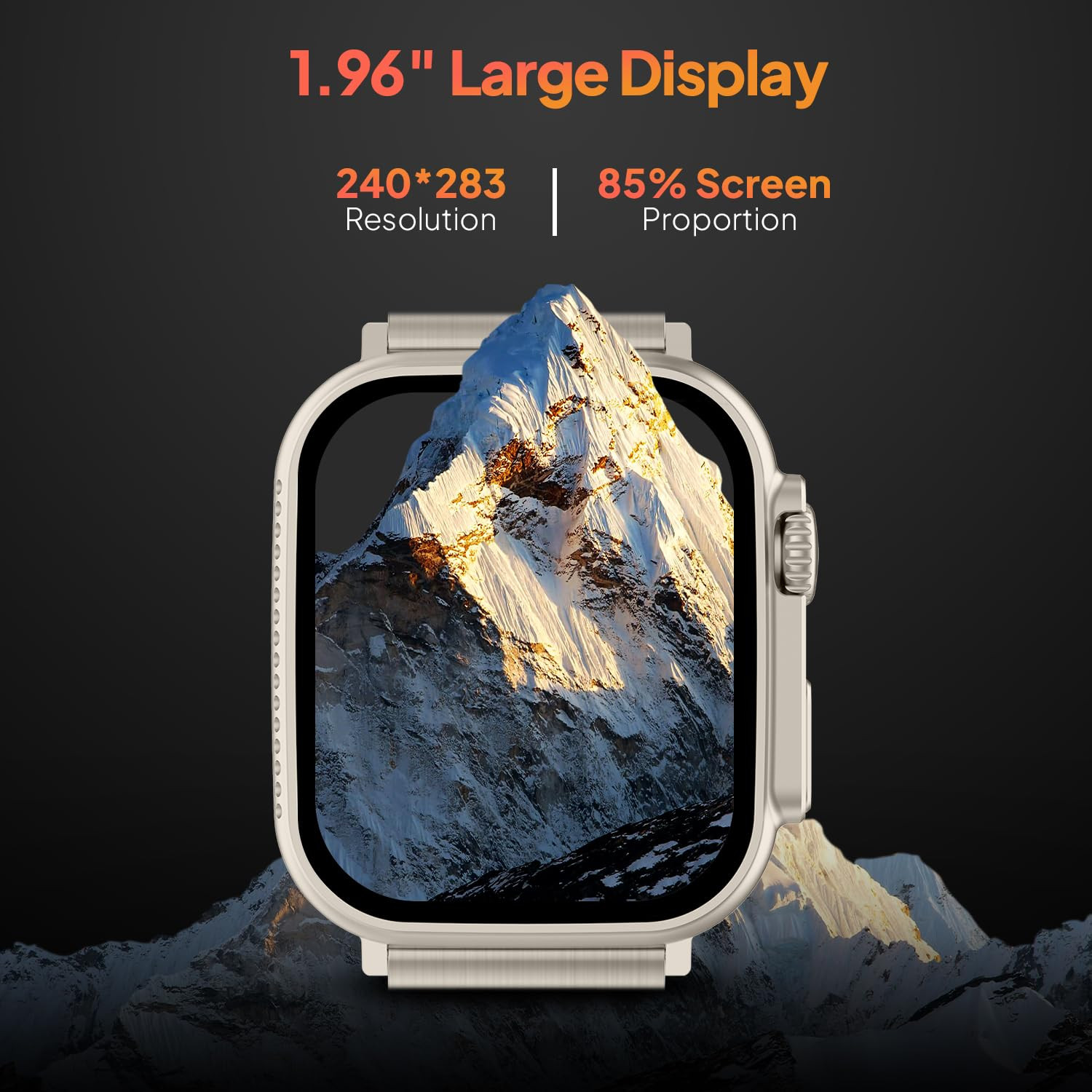 Fire-Boltt Gladiator 196 Biggest Display Luxury Stainless Steel Smart Watch with Bluetooth Calling Voice Assistant 123 Sports Modes 8 Unique UI Interactions 247 Heart Rate Tracking Rose Gold