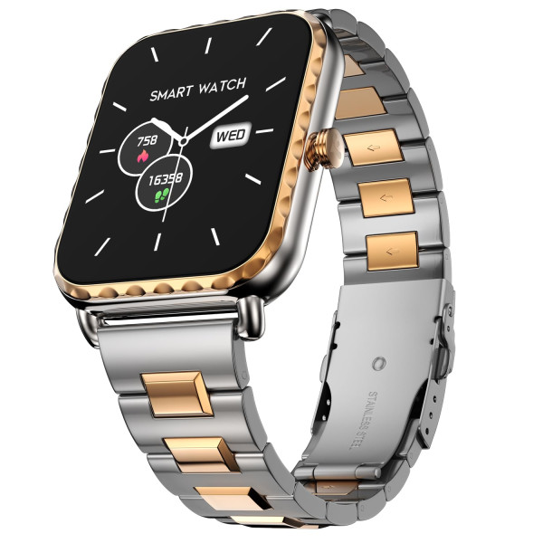 Image of Fire-Boltt Jewel, Luxury Stainless Steel Smart Watch with a 1.85" Display Boasting 320x386 Resolution and 600 NITS Brightness, 60 HZ Refresh Rate, 120 Sports Modes, IP67 Rating (Rose Gold)