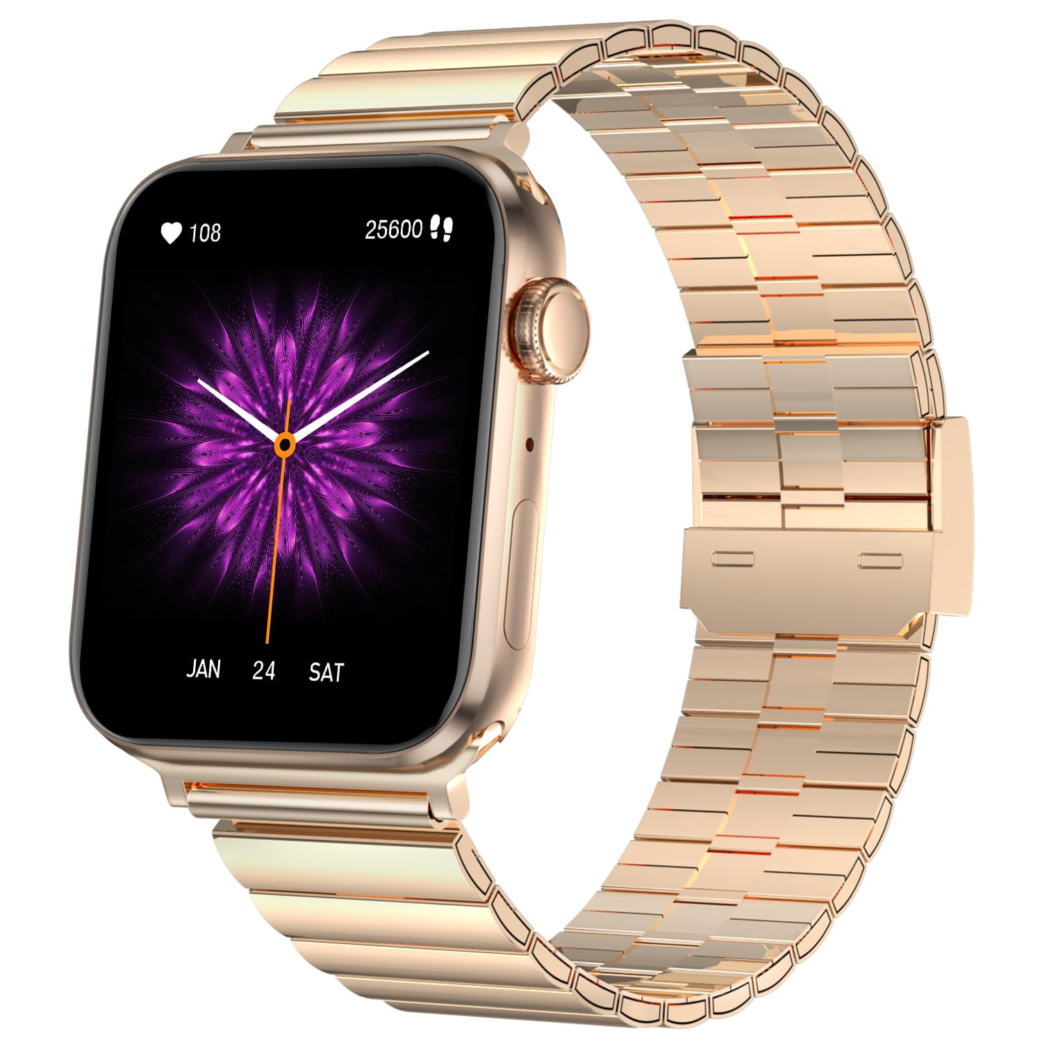 Fire-Boltt Visionary Ultra 178 AMOLED Stainless Steel Luxury Smart Watch Bluetooth Calling with Rotating Crown 100 Sports Mode TWS Connection Gold