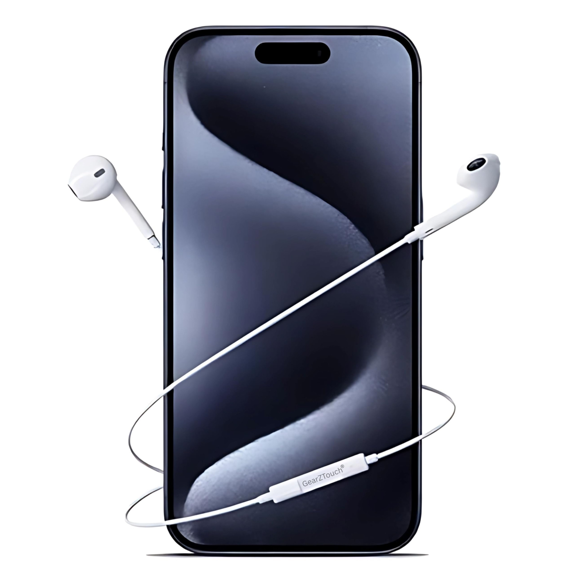 GEARZTOUCH iSHOT Wired Earphone with Powerful HD Mic for Clear Sound in-Line Volume Controller Noise Cancellation Compatible with iPhone 14131211 Pro Max XsXRX78 Plus - All iOS- White