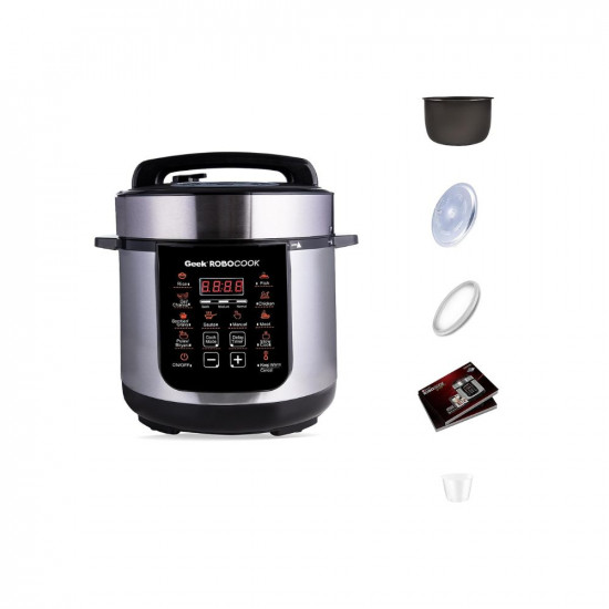 Geek Robocook Zest 3 Litre Electric Pressure Cooker NS Cooking Pot 13 Indian Preset Menus Ideal for 2 People