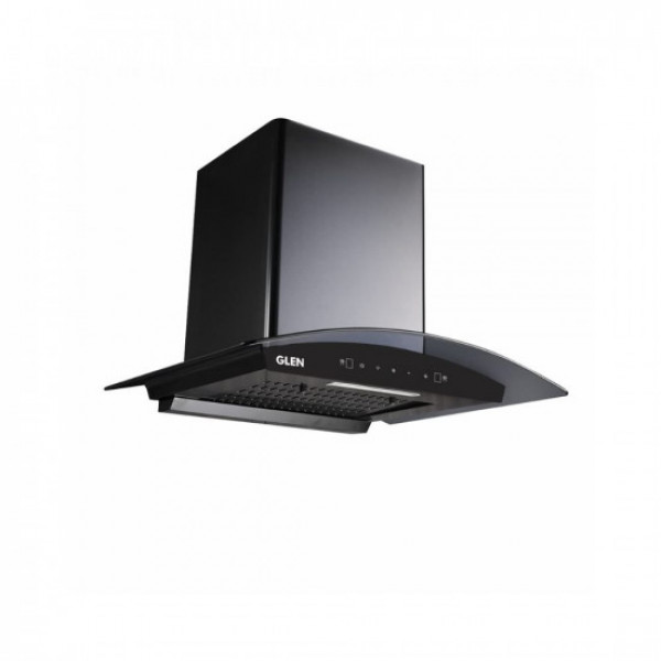 Image of GLEN 60 cm 1050m3/hr Auto-Clean curved glass Kitchen Chimney Filterless Motion Sensor Touch Controls (Senza Black)