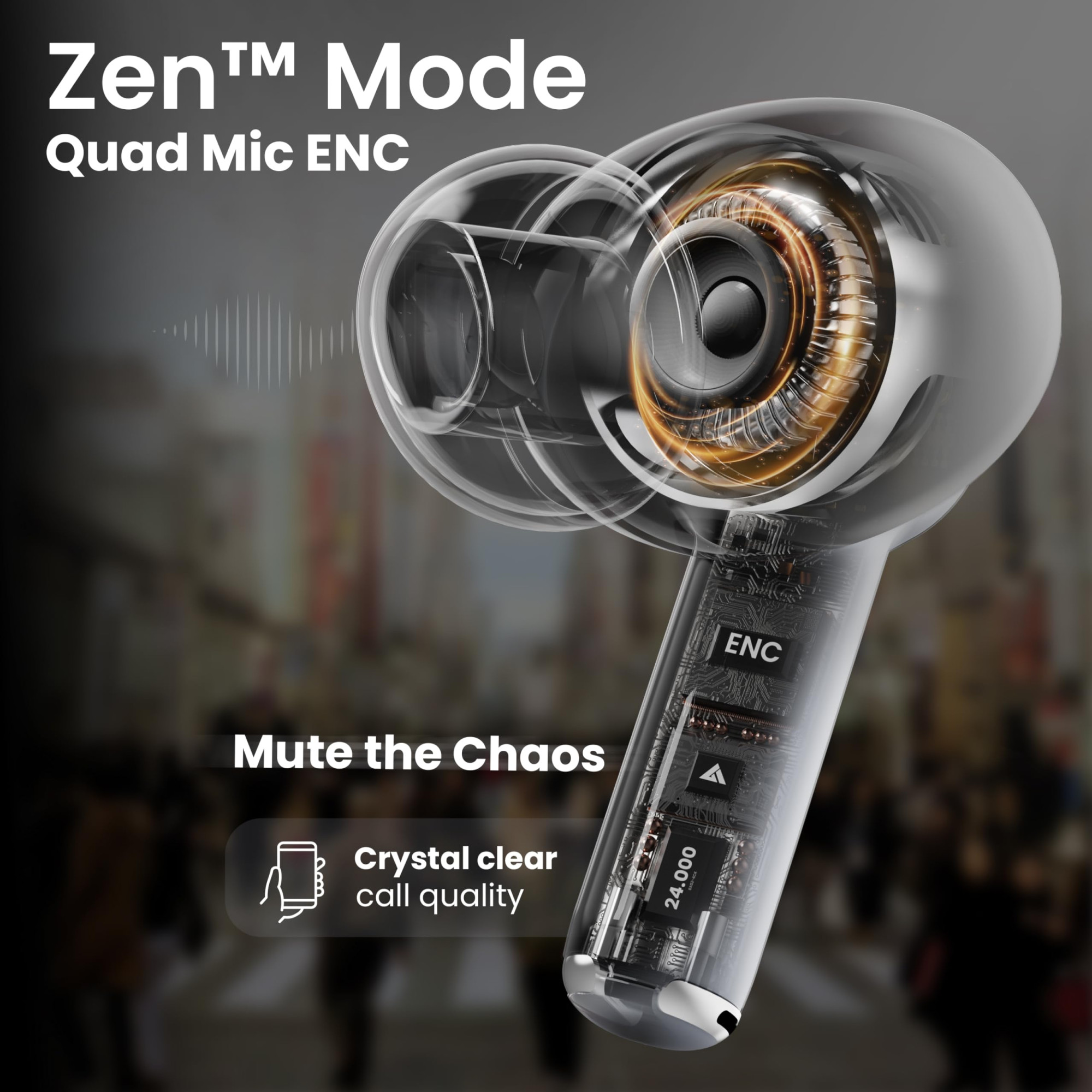 GOBOULT K40 True Wireless in Ear Earbuds with 48H Playtime Clear Calling 4 Mics 45ms Low Latency Gaming Premium Grip 13mm Bass Drivers Type-C Fast Charging BTv 53 Ear Buds TWS Ivory White