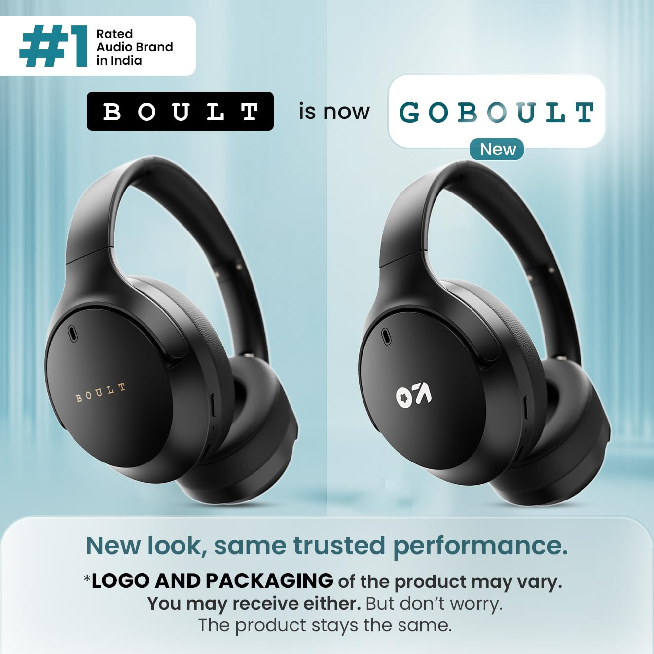 GOBOULT Q Over Ear Bluetooth Headphones with 70H Playtime 40mm Bass Drivers Zen ENC Mic Type-C Fast Charging 4 EQ Modes AUX Option Easy Control IPX5 Headphones Wireless with mic Black